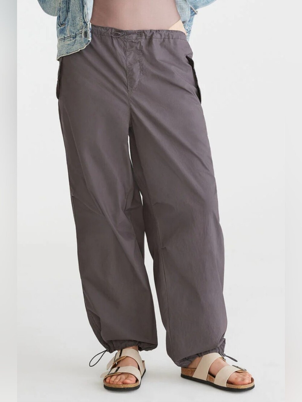 New Aeropostale Aero Parachute Pant Gray Size XL Baggy Y2K Inspired